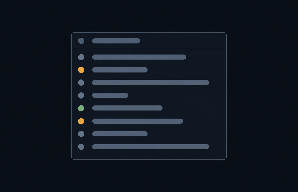 Mobile Release Kit concept: a checklist panel with pass, warning and fail status indicators